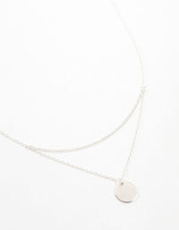 Silver Double Disc Layered Necklace - link has visual effect only