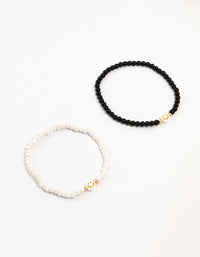 Beaded Smiley Face Bracelets 2-Pack - link has visual effect only