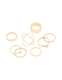 Gold Thick & Diamante Ring - link has visual effect only
