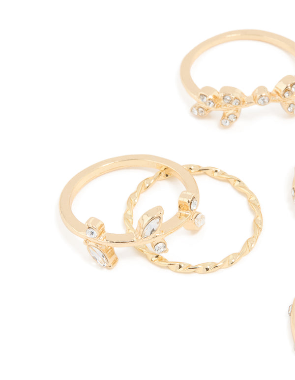 Gold Warped Leaves Ring