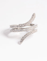 Silver  Cubic Zirconia Wrap Around Ring - link has visual effect only