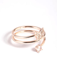 Rose Gold Mini Butterfly Wrapped Ring - link has visual effect only