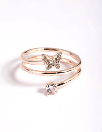 Rose Gold Mini Butterfly Wrapped Ring - link has visual effect only