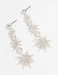 Silver Celestial Star Drop Earrings - link has visual effect only