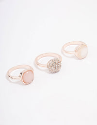 Discover rose gold pave stacking ring 3-pack with stones front view - link has visual effect only