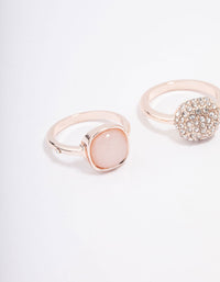 Featuring rose gold pave stacking ring 3-pack with stones side detail view - link has visual effect only