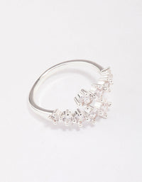 Silver Plated Graduating Cubic Zirconia Wrapped Ring - link has visual effect only