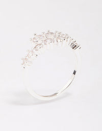 Silver Plated Graduating Cubic Zirconia Wrapped Ring - link has visual effect only
