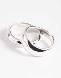 Showcasing silver plated irregular ring set with statement style side detail view - link has visual effect only