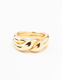 Gold Plated Twisted Metal Ring - link has visual effect only