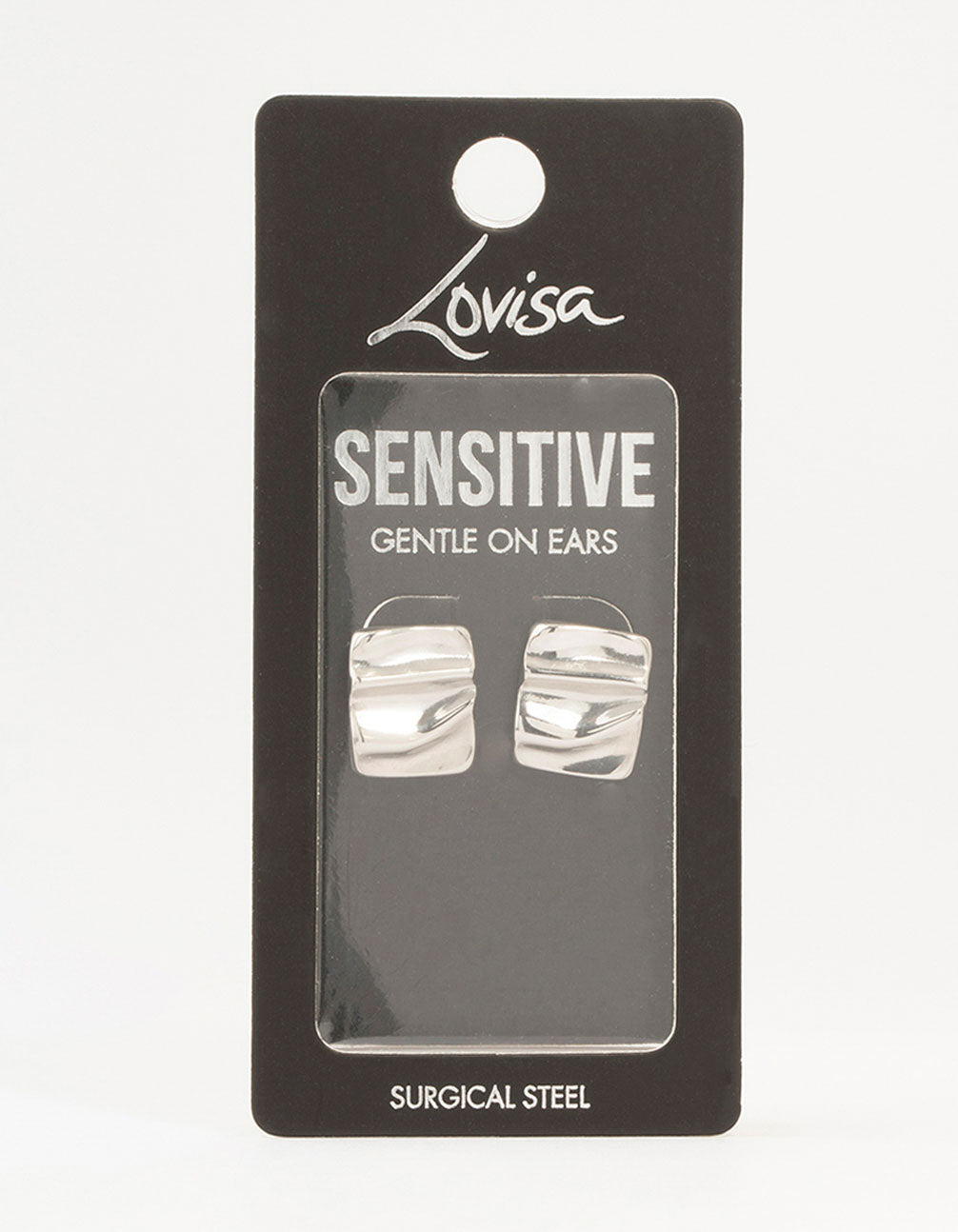 Surgical Steel Rectangle Ripple Stud Earrings