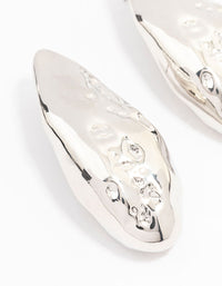 Silver Hammered Disc Drop Earrings - link has visual effect only