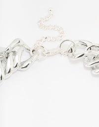 Silver Chunky Mixed Chain Necklace - link has visual effect only