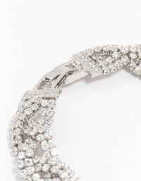 Silver Braided Cubic Zirconia Bling Bracelet - link has visual effect only
