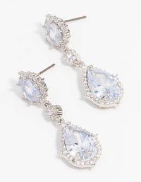 Silver Cubic Zirconia Multiple Drop Earrings - link has visual effect only