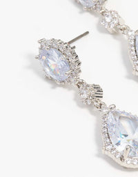 Silver Cubic Zirconia Multiple Drop Earrings - link has visual effect only