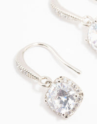 Silver Cubic Zirconia Square Drop Earrings - link has visual effect only