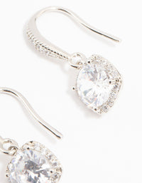 Silver Cubic Zirconia Square Drop Earrings - link has visual effect only