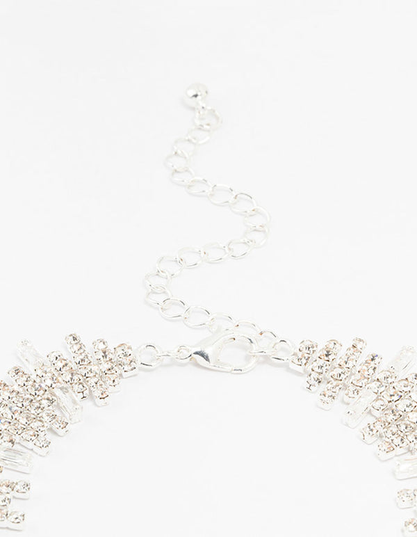 Silver Cubic Zirconia Choker Necklace