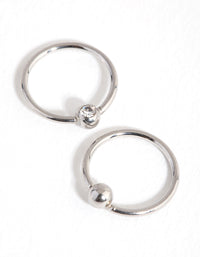 Surgical Steel Diamante Hoop Earrings - link has visual effect only