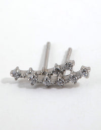 Surgical Steel Cubic Zirconia Crawler Stud Earrings - link has visual effect only