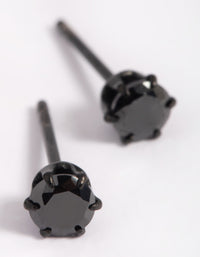 Matte Black Surgical Steel Diamante Stud Earrings - link has visual effect only