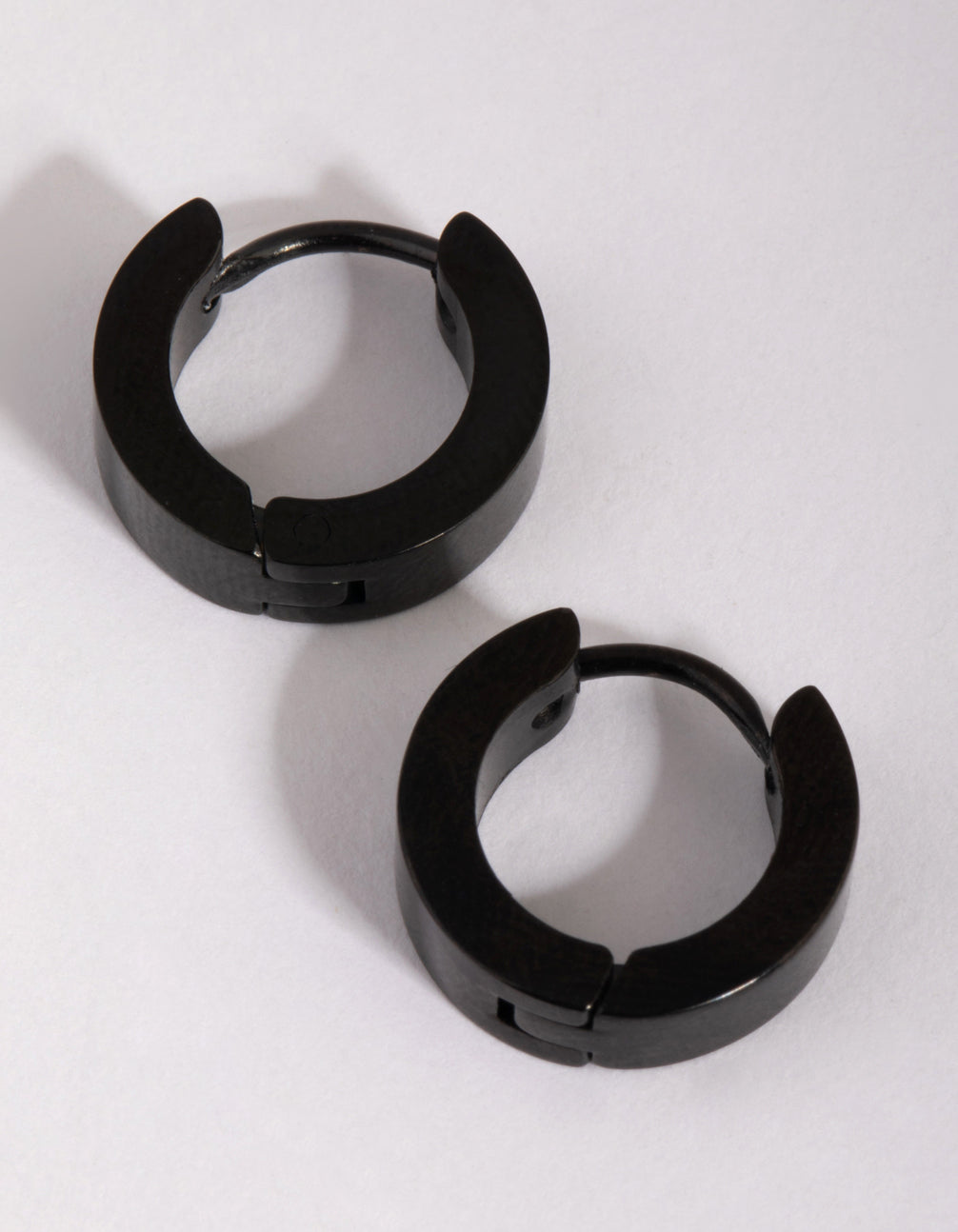 Matte Black Wide Huggie Earrings