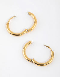 Gold Plated Surgical Steel Medium Huggie Hoop Earrings - link has visual effect only