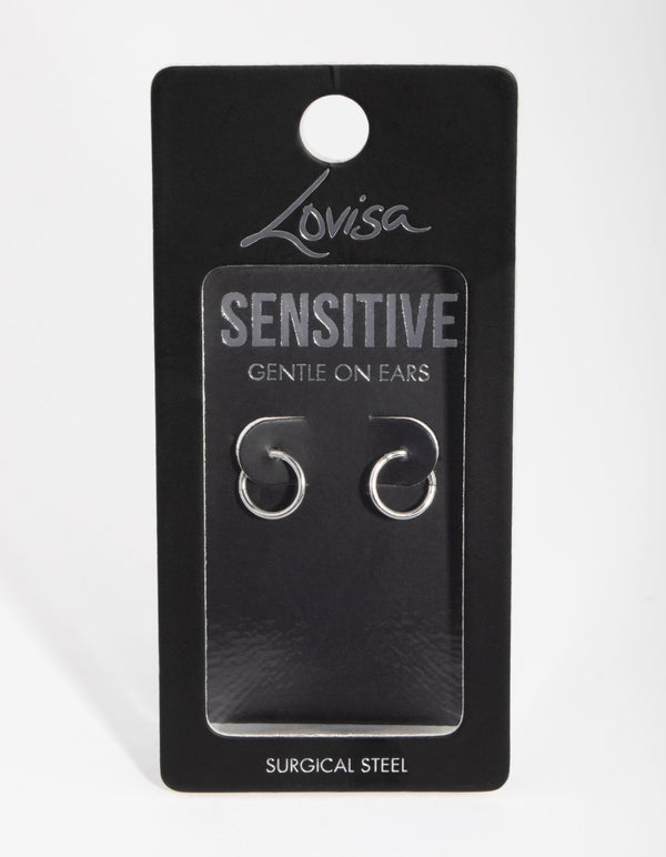 Surgical Steel Fine Sleeper Earrings 8MM