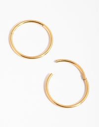 24 Carat Gold Plated Surgical Steel Sleeper 10mm Earrings - link has visual effect only