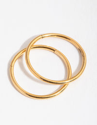 24 Carat Gold Plated Surgical Steel Sleeper 10mm Earrings - link has visual effect only