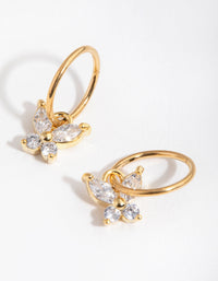 24 Carat Gold Plated Surgical Steel Butterfly Sleeper Earrings - link has visual effect only