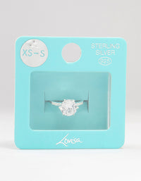 Sterling Silver Cubic Zirconia 6 Claw Engagement Ring - link has visual effect only