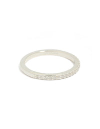 Sterling Silver Cubic Zirconia Pave Ring - link has visual effect only