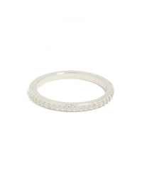 Sterling Silver Cubic Zirconia Pave Ring - link has visual effect only