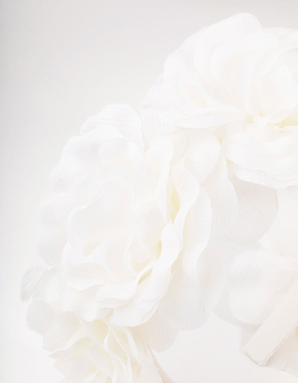 White Oversized Fabric Flowers Headband