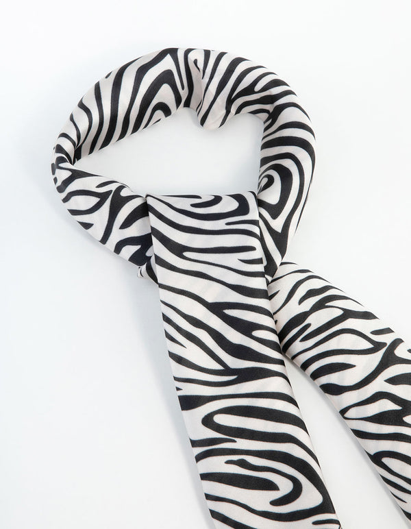 Zebra Fabric Satin Scarf
