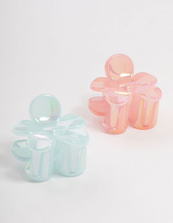 Kids Pastel Plastic Daisy Claw Clips 2-Pack