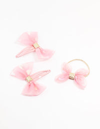 Kids Mixed Bow Hair Clips & Hair Tie Pack - link has visual effect only