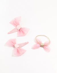 Kids Mixed Bow Hair Clips & Hair Tie Pack - link has visual effect only