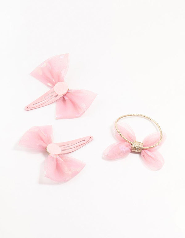 Kids Mixed Bow Hair Clips & Hair Tie Pack