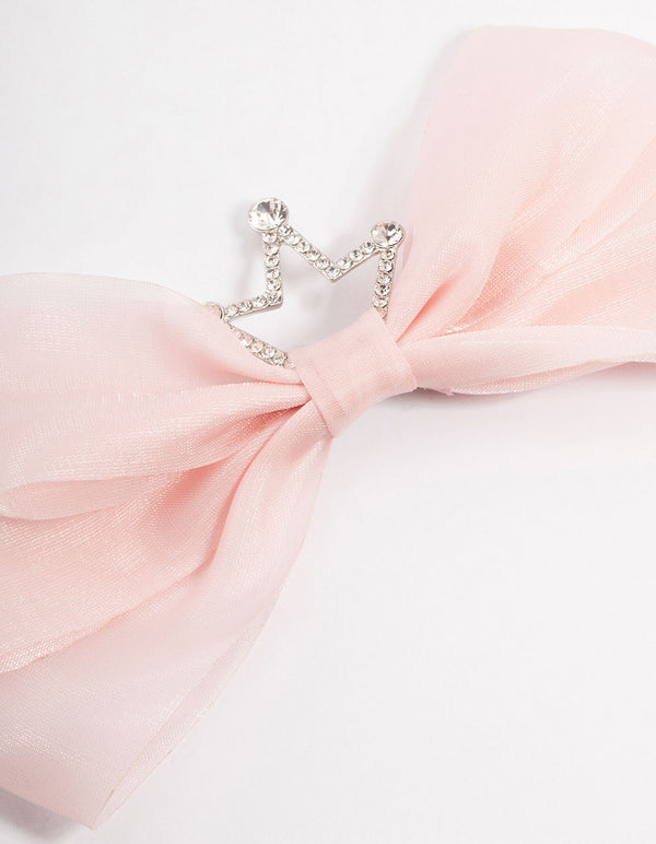 Kids Mixed Pink Tiara Bow Clip