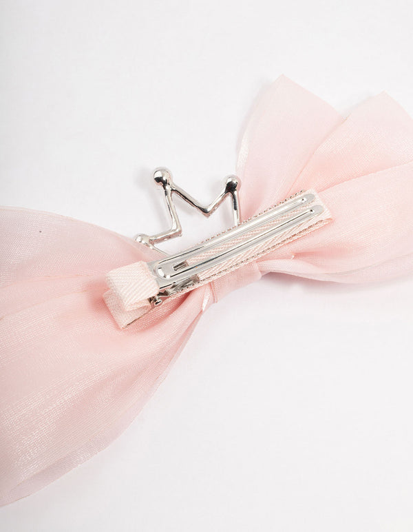 Kids Mixed Pink Tiara Bow Clip