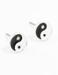 Silver Ying And Yang Stud Earrings - link has visual effect only