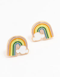 Gold Rainbow Cloud Stud Earrings - link has visual effect only