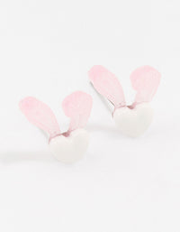 Plastic Heart Bunny Stud Earrings - link has visual effect only