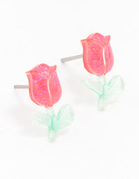 Plastic Rose Stud Earrings - link has visual effect only