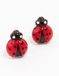 Plastic Ladybug Stud Earrings - link has visual effect only