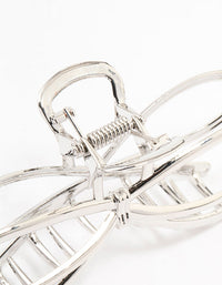 Silver Metal Large Bow Claw Clip - link has visual effect only
