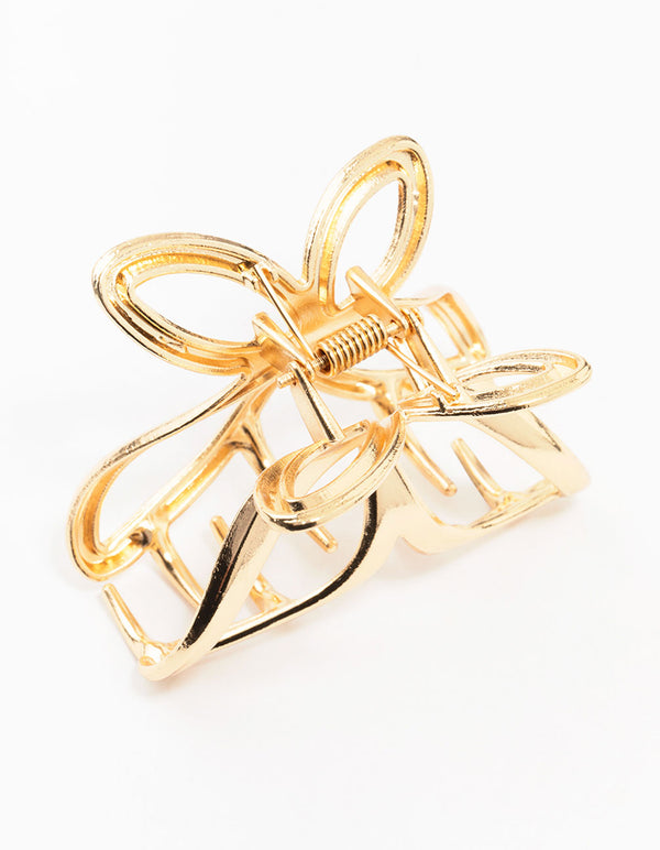 Gold Molten Line Butterfly Claw Clip